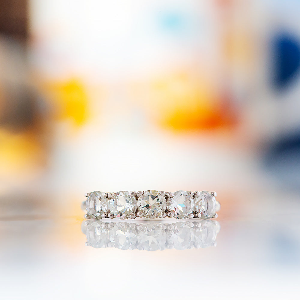 Annie, a Prasiolite Half Eternity Ring