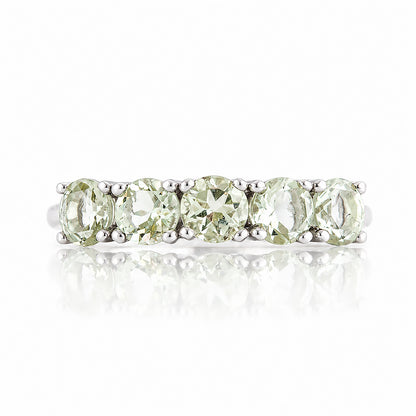 Annie, a Prasiolite Half Eternity Ring