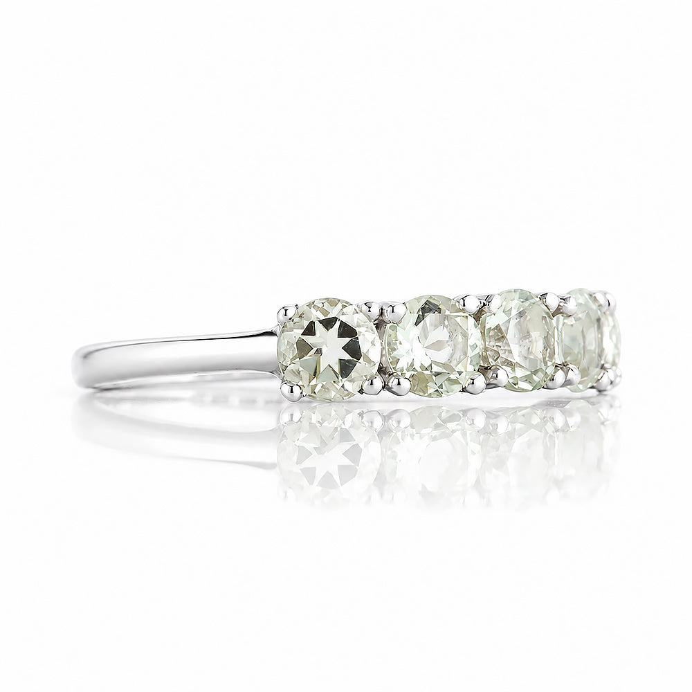Annie, a Prasiolite Half Eternity Ring
