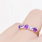 Danelle, a Purple and Pink Amethyst Half Eternity Trellis Ring