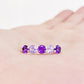Danelle, a Purple and Pink Amethyst Half Eternity Trellis Ring