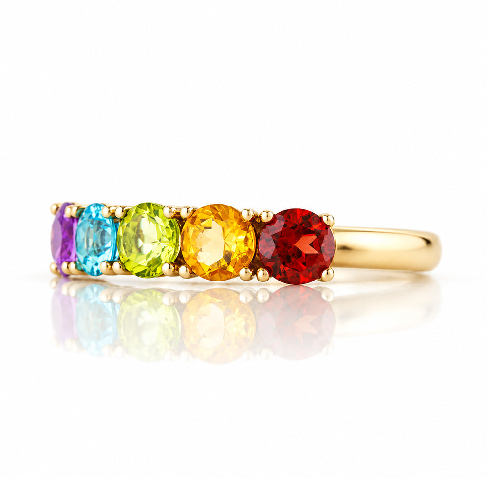 Annie, a Rainbow Half Eternity Ring - Victoria's Jewellery