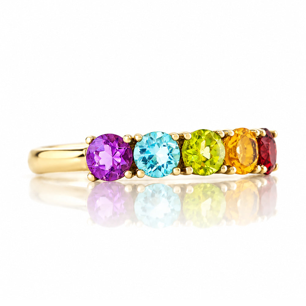 Annie, a Rainbow Half Eternity Ring - Victoria's Jewellery