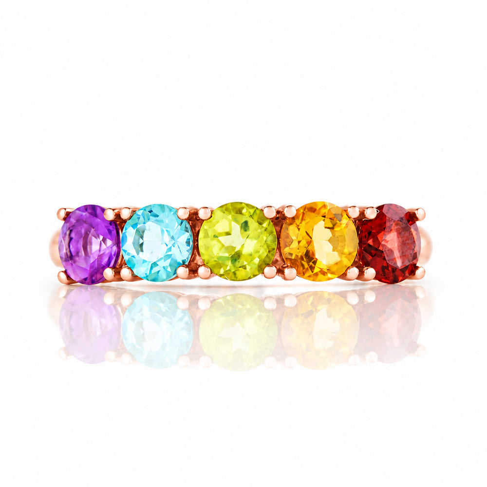 Annie, a Rainbow Half Eternity Ring - Victoria's Jewellery