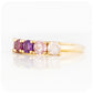 Round cut Pink Rainbow Half Eternity Ring in Yellow Gold - Victoria's Jewellery