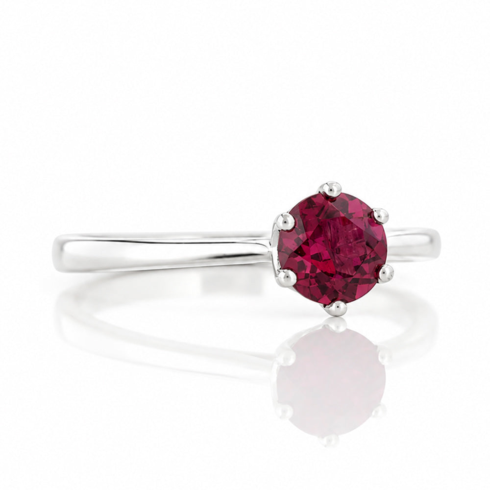 Tulip, a Six Claw Rhodolite Garnet Ring - Victoria's Jewellery