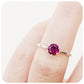 Tulip, a Six Claw Rhodolite Garnet Ring