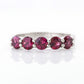 Round cut Rhodolite Half Eternity Ring in White Gold - Victoria's Jewellery
