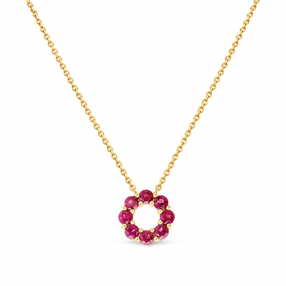Circle of Life Necklace - Rhodolite