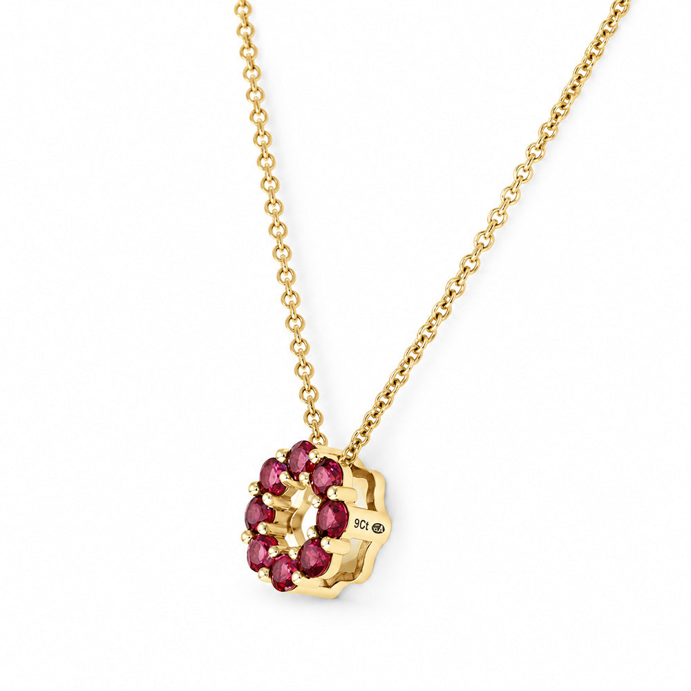 Circle of Life Necklace - Rhodolite
