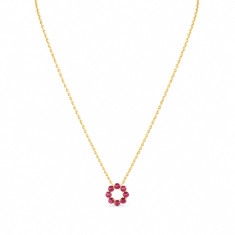 Circle of Life Necklace - Rhodolite