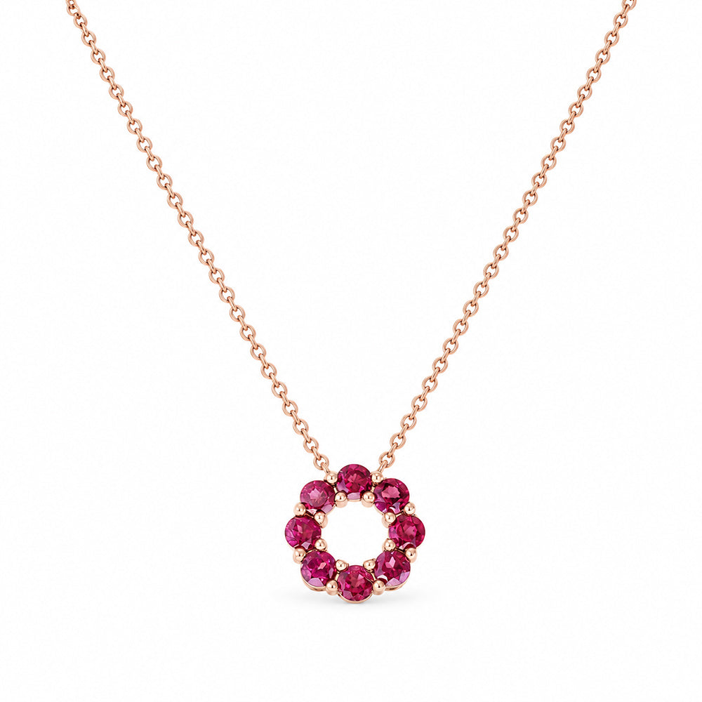 Circle of Life Necklace - Rhodolite