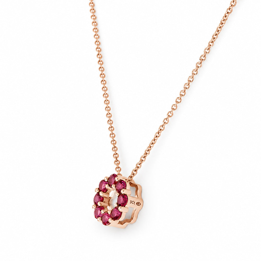 Circle of Life Necklace - Rhodolite