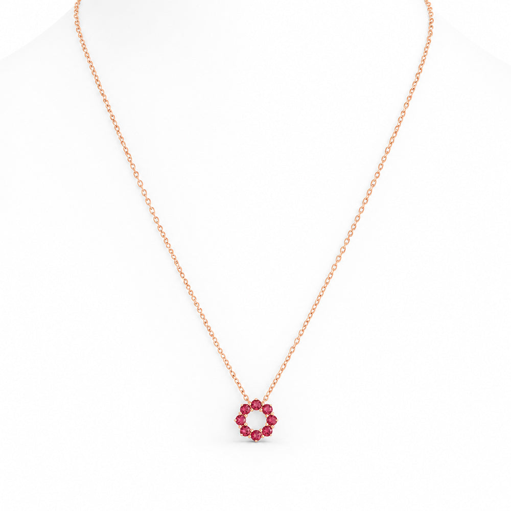 Circle of Life Necklace - Rhodolite