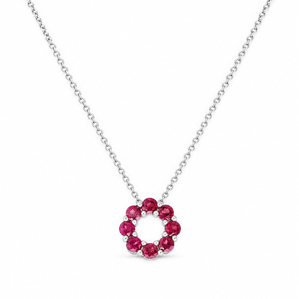 Circle of Life Necklace - Rhodolite