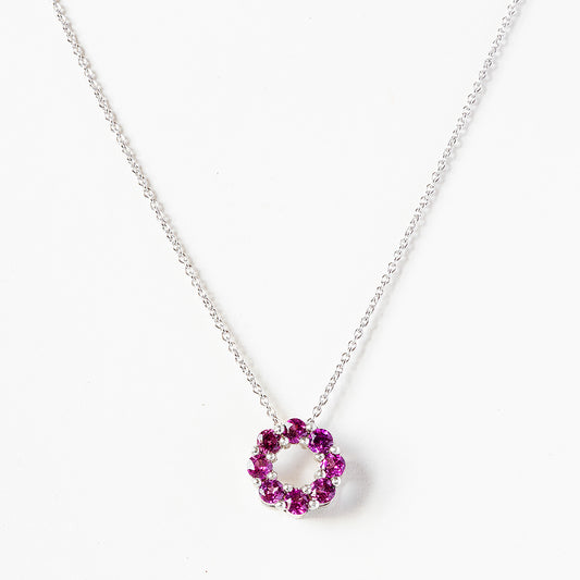 Circle of Life Necklace - Rhodolite