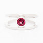 Harper, Round cut Rhodolite Garnet Split Band Ring