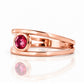 Harper, Round cut Rhodolite Garnet Split Band Ring - Victoria's Jewellery