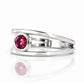 Harper, Round cut Rhodolite Garnet Split Band Ring - Victoria's Jewellery