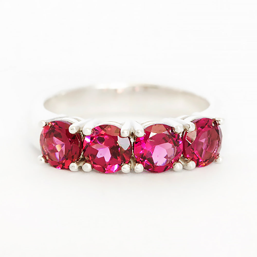 Celine, a Four Stone Rhodolite Half Eternity Ring - Victoria's Jewellery