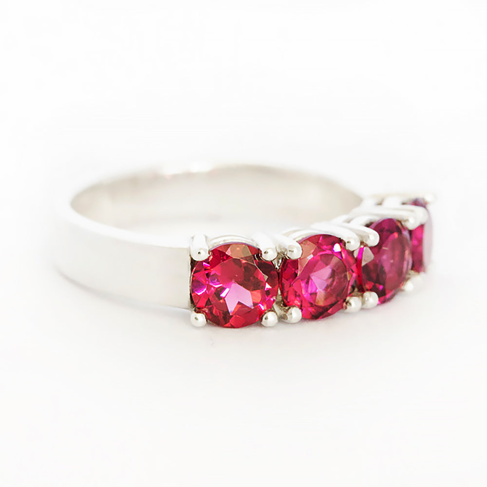 Celine, a Four Stone Rhodolite Half Eternity Ring - Victoria's Jewellery