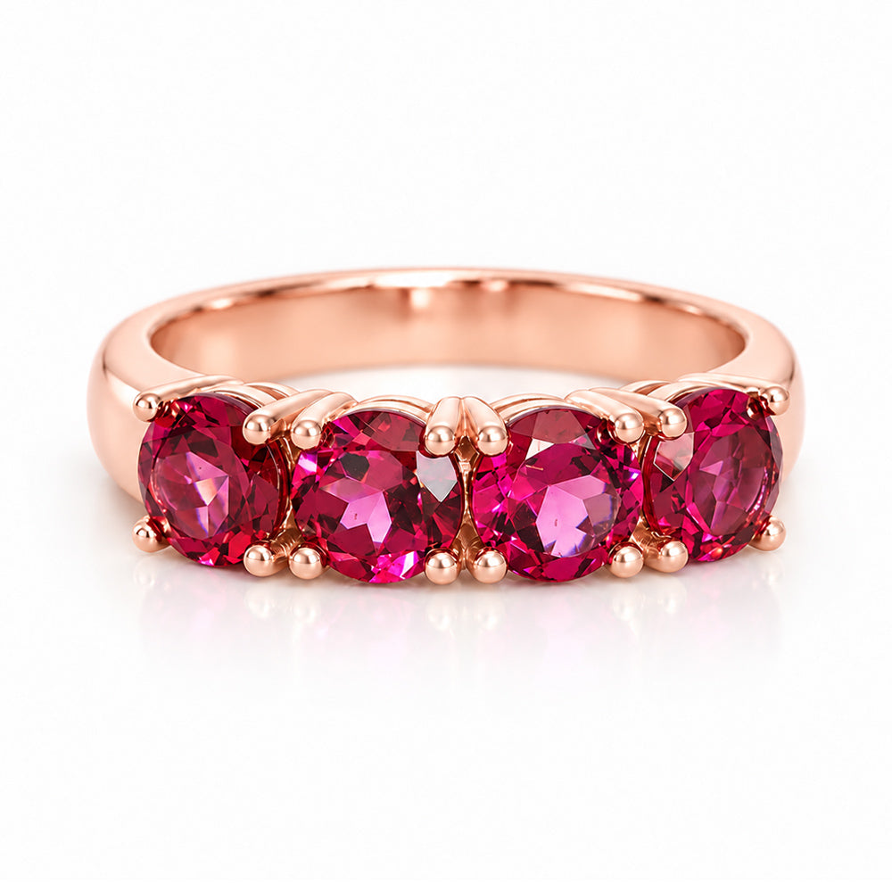 Celine, Rhodolite Half Eternity Ring