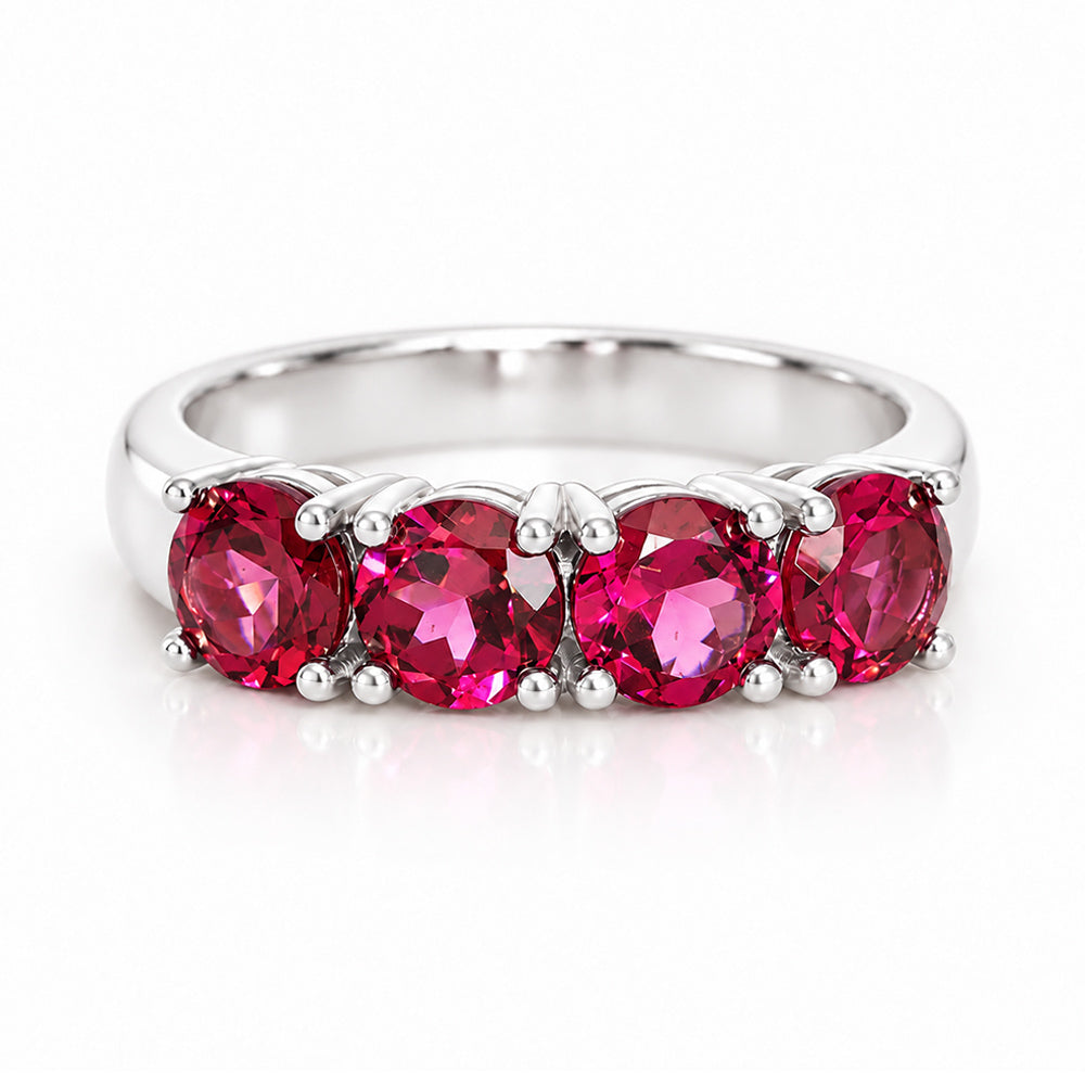 Celine, Rhodolite Half Eternity Ring