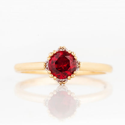 Evie, Lab Ruby and Diamond Engagement Ring - Victoria's Jewellery