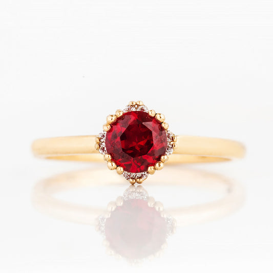 Evie, Lab Ruby and Diamond Engagement Ring