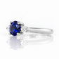 Lea, a Lab Sapphire and Diamond Trilogy Ring - Victoria's Jewellery