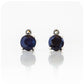 Round cut Sapphire and Marcasite Stud Earrings