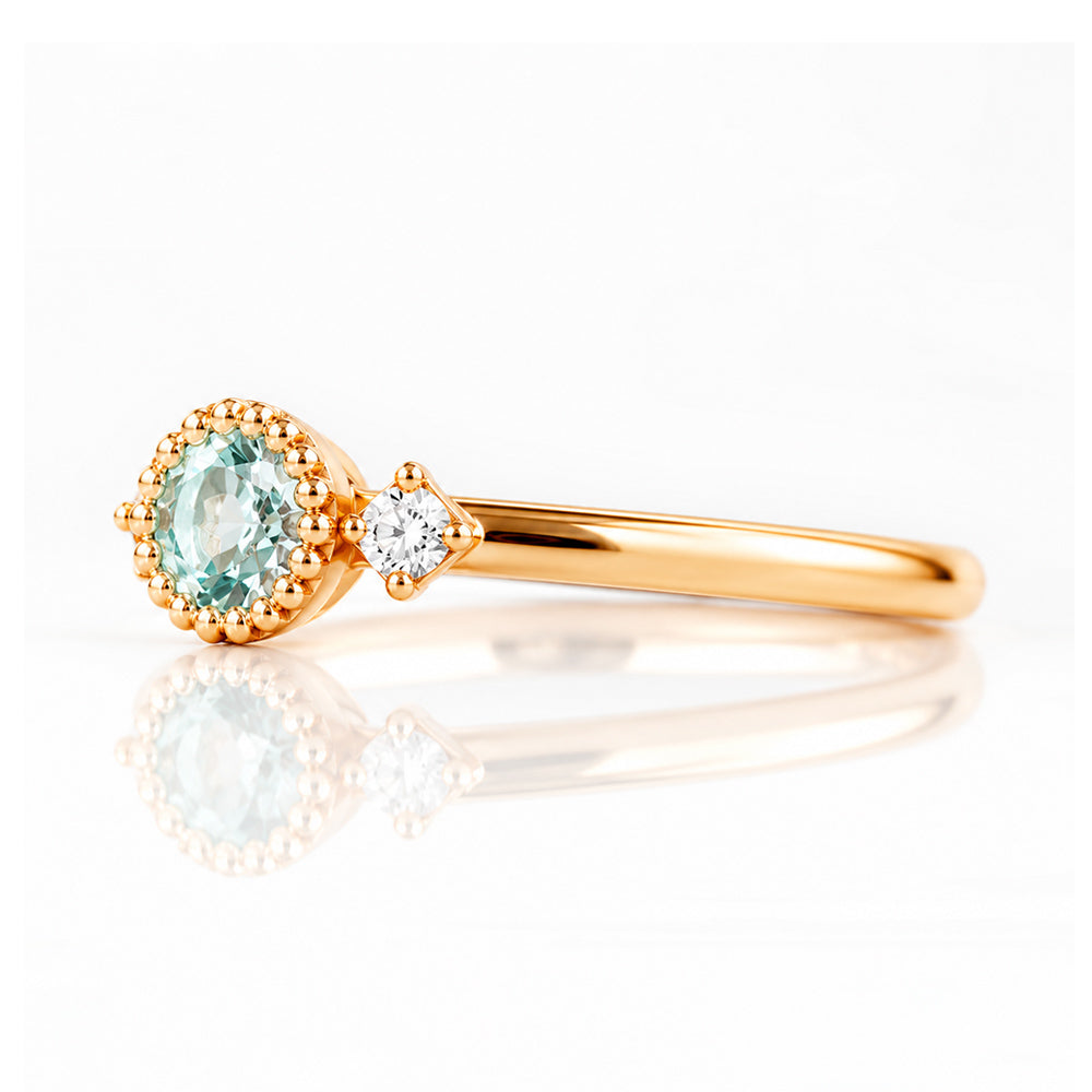 Milly, a Sky Blue Topaz and Lab Diamond Ring - Victoria's Jewellery