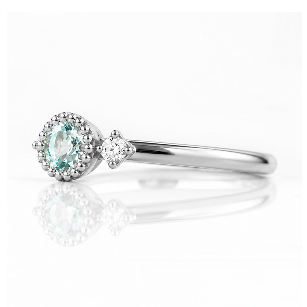 Milly, a Sky Blue Topaz and Lab Diamond Ring - Victoria's Jewellery