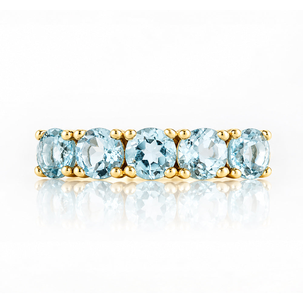 Annie, a Sky Blue Topaz Half Eternity Ring - Victoria's Jewellery