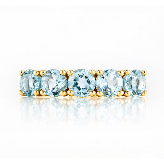 Annie, a Sky Blue Topaz Half Eternity Ring