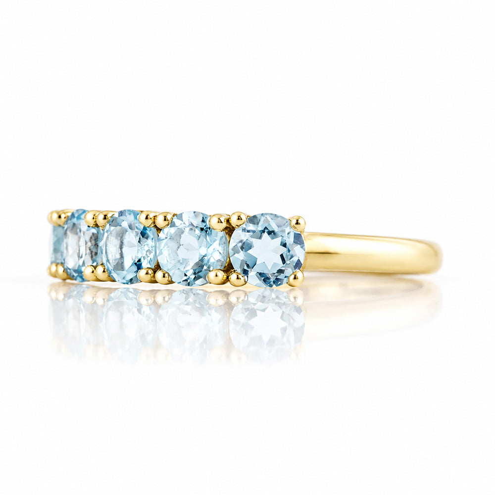 Annie, a Sky Blue Topaz Half Eternity Ring - Victoria's Jewellery