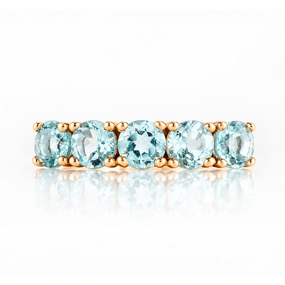 Annie, a Sky Blue Topaz Half Eternity Ring - Victoria's Jewellery