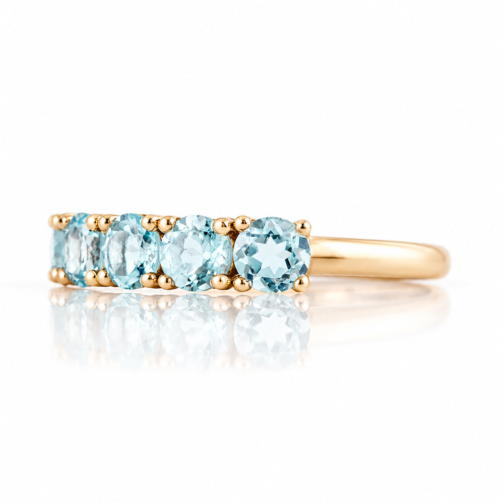 Annie, a Sky Blue Topaz Half Eternity Ring - Victoria's Jewellery
