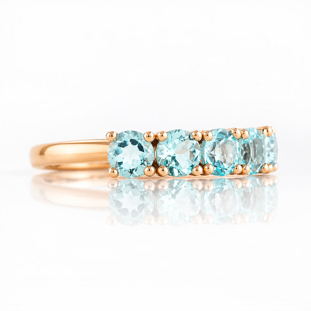 Annie, a Sky Blue Topaz Half Eternity Ring - Victoria's Jewellery