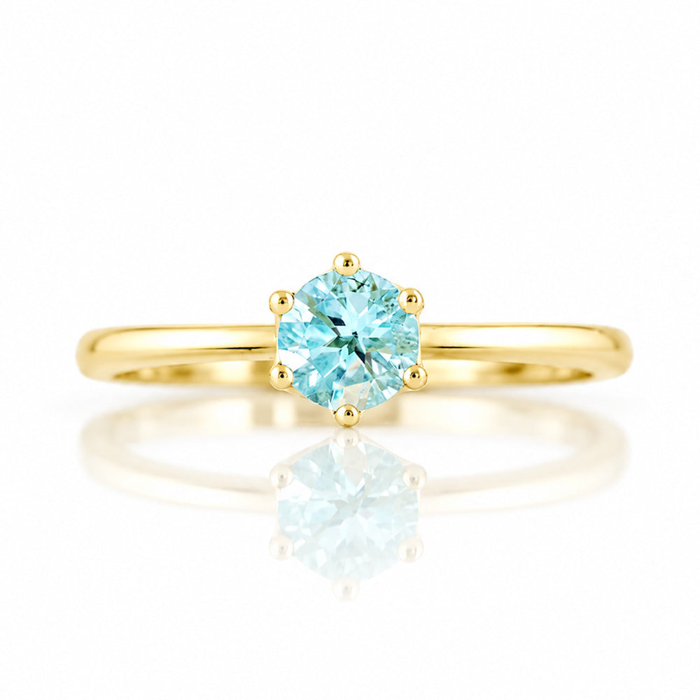 Tulip, a Six Claw Sky Blue Topaz Ring - Victoria's Jewellery