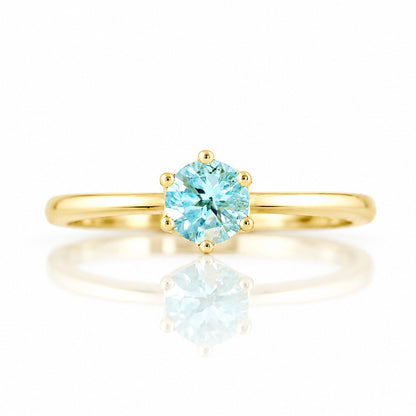 Tulip, a Six Claw Sky Blue Topaz Ring - Victoria's Jewellery