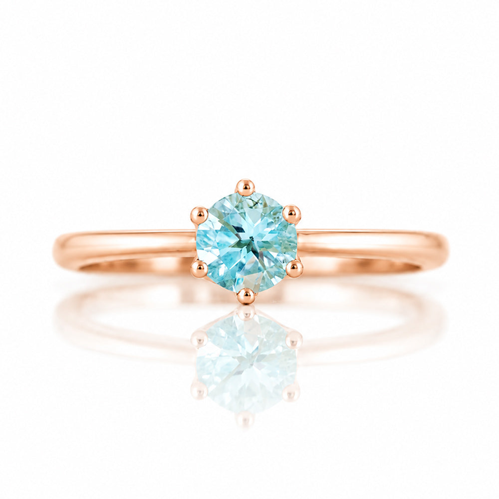 Tulip, a Six Claw Sky Blue Topaz Ring - Victoria's Jewellery