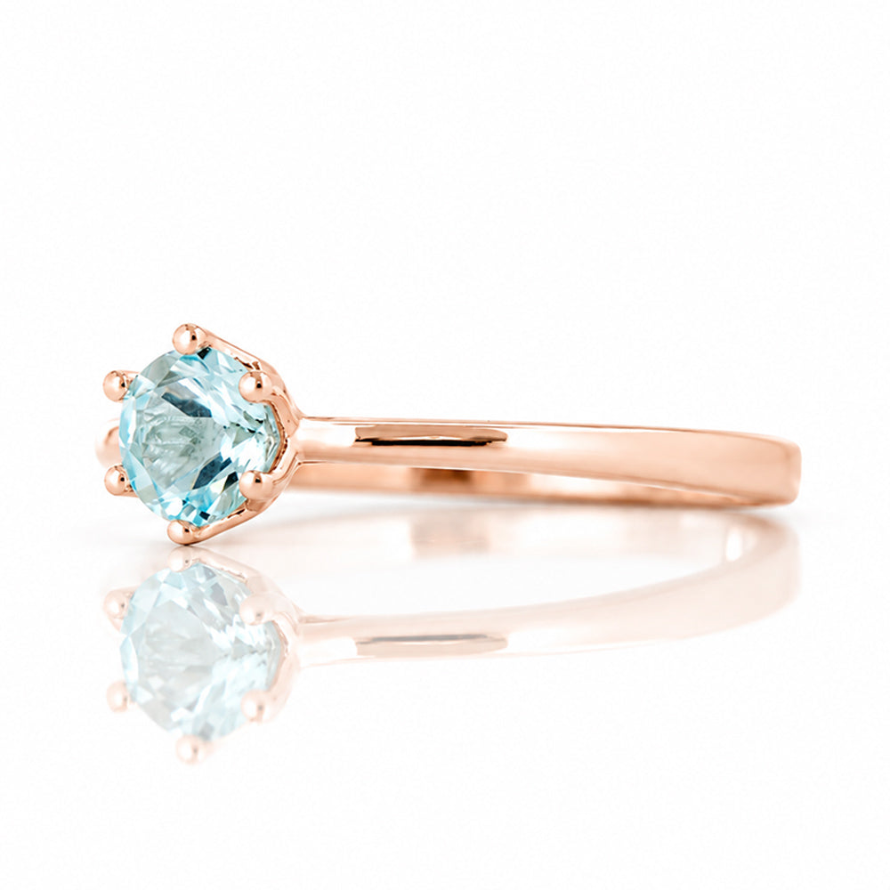 Tulip, a Six Claw Sky Blue Topaz Ring - Victoria's Jewellery