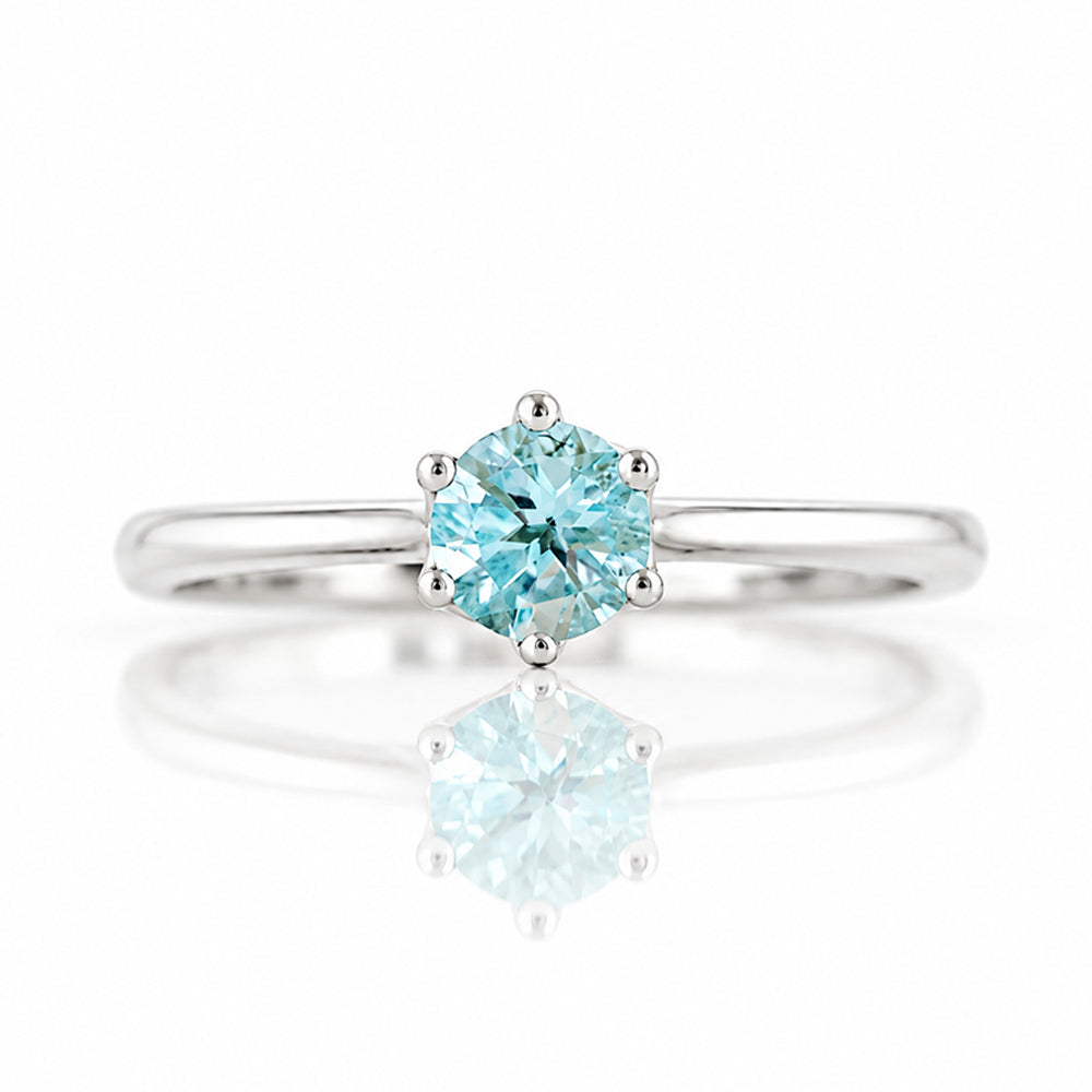 Tulip, a Six Claw Sky Blue Topaz Ring - Victoria's Jewellery