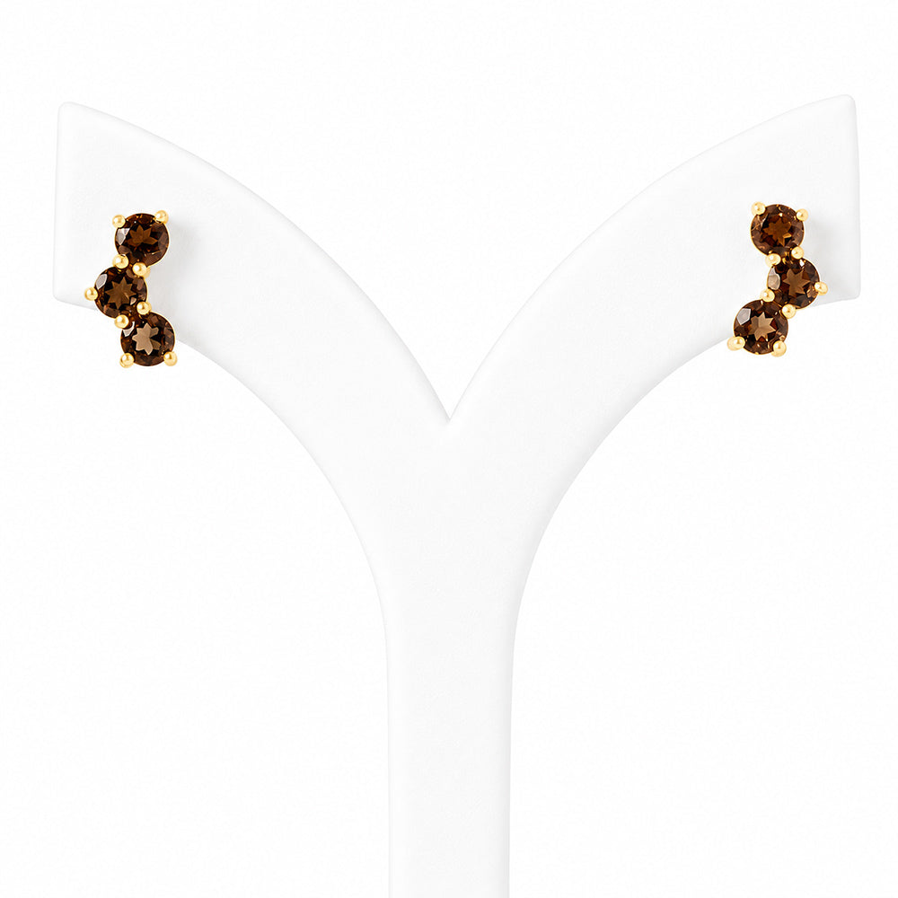 Laurel, a Smoky Quartz Stud Earring - Victoria's Jewellery