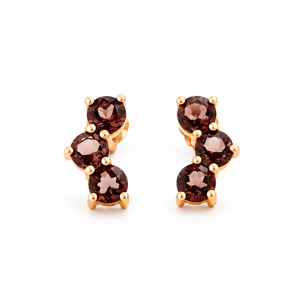 Laurel, a Smoky Quartz Stud Earring - Victoria's Jewellery