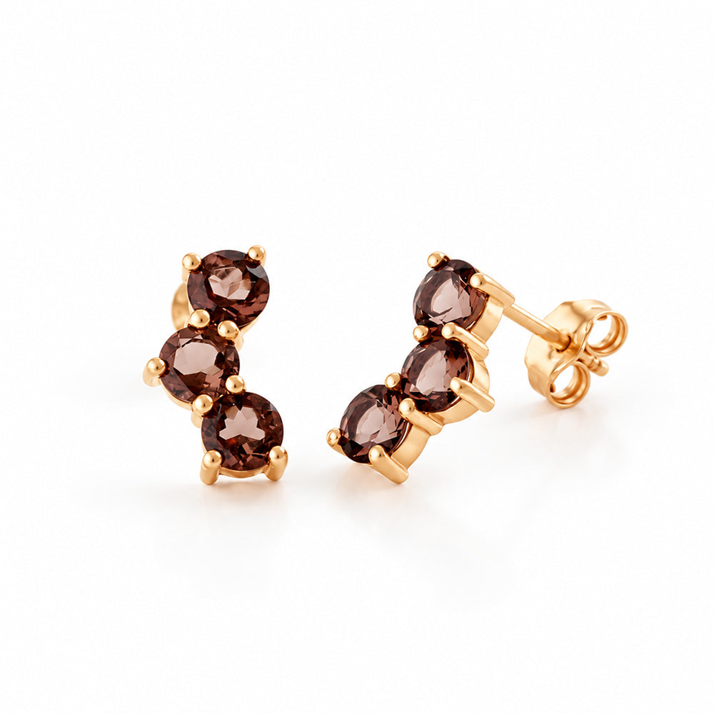 Laurel, a Smoky Quartz Stud Earring - Victoria's Jewellery