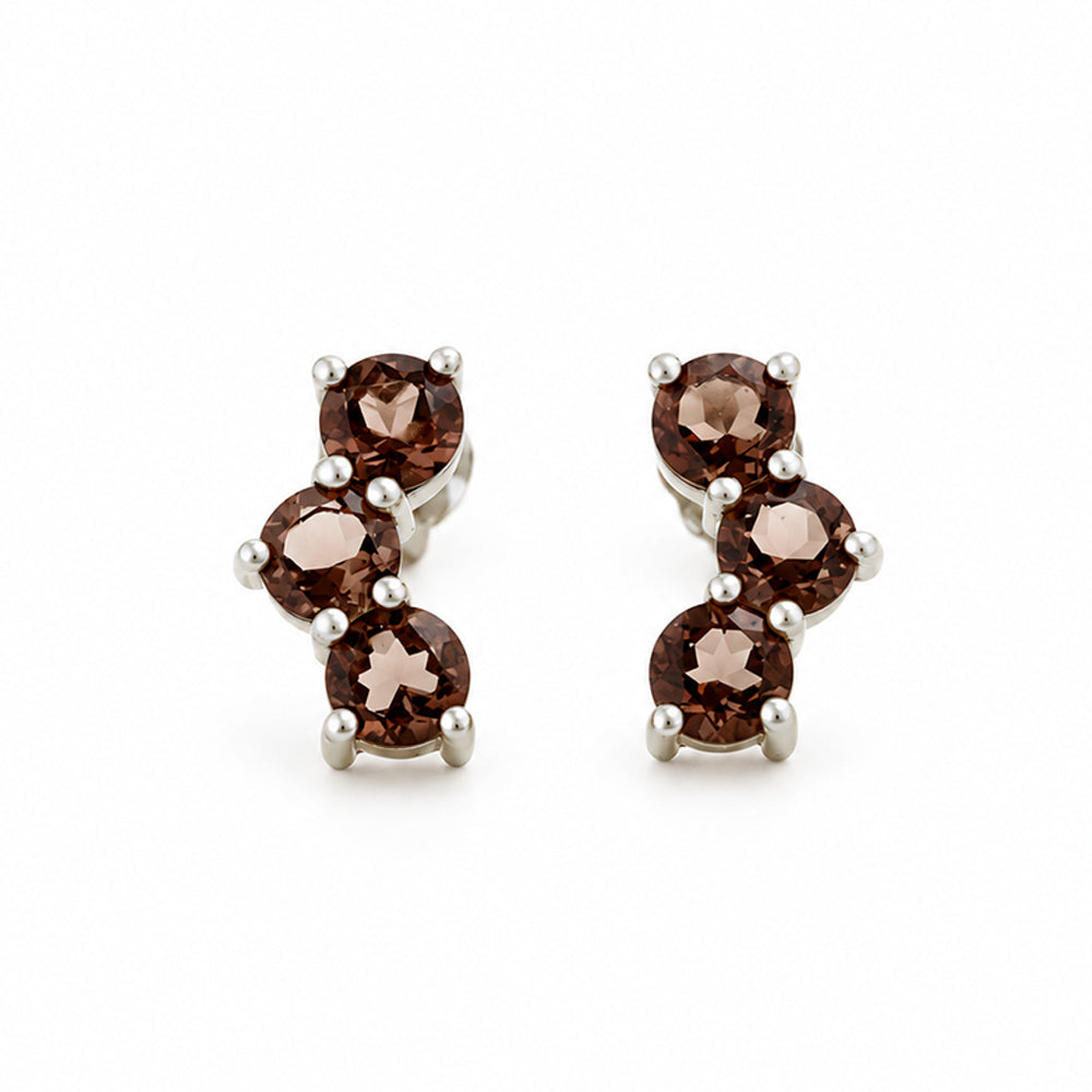 Laurel, a Smoky Quartz Stud Earring - Victoria's Jewellery