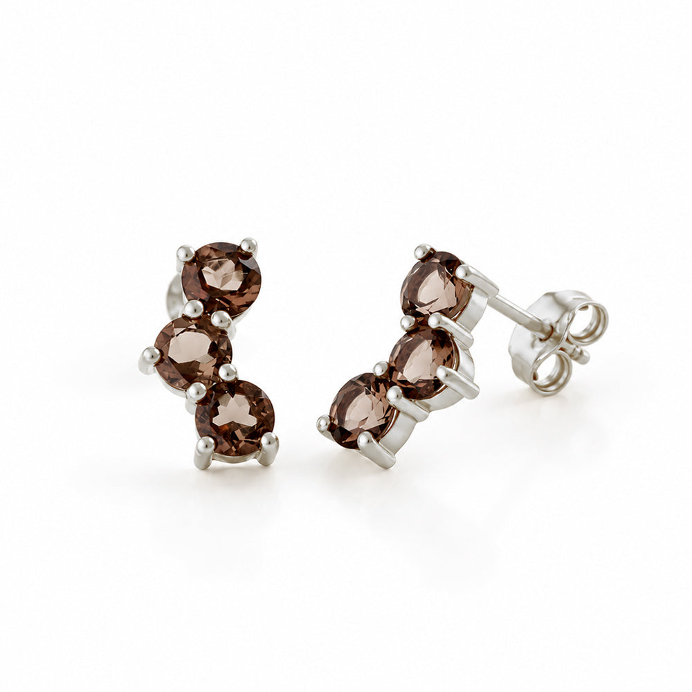 Laurel, a Smoky Quartz Stud Earring - Victoria's Jewellery