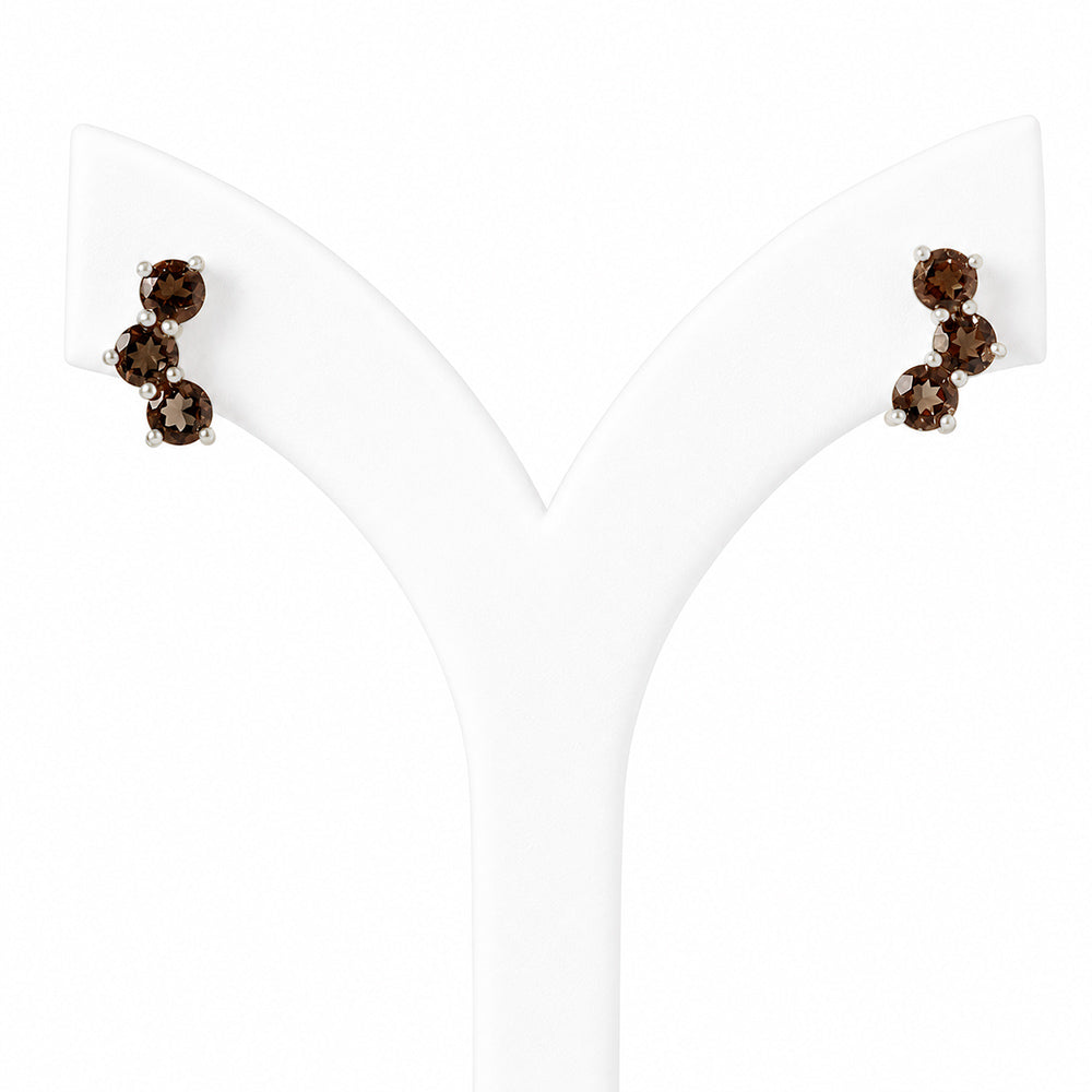 Laurel, a Smoky Quartz Stud Earring - Victoria's Jewellery